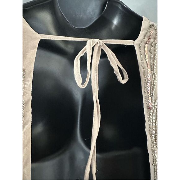 Asos Design Women's Embellished Swirl Mini Dress Taupe Size 14 🛑 - Picture 7 of 14